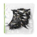 Nedis DIN Connector | Straight | Male | Nickel Plated | Twist-on | Cable input diameter: 6.0 mm | PVC | Black | 25 pcs | Polybag