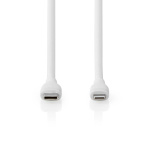 Nedis Lightning Cable | USB 2.0 | Apple Lightning 8-Pin | USB-C™ Male | 480 Mbps | Nickel Plated | 1.50 m | Round | Silicone | White | Box