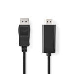 Nedis DisplayPort Cable | DisplayPort Male | HDMI™ Connector | 1080p | Nickel Plated | 3.00 m | Round | PVC | Black | Label Nedis DisplayPort Cable | DisplayPort Male | HDMI™ Connector | 1080p | Nickel Plated | 3.00 m | Round | PVC | Black | Label