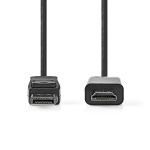 Nedis DisplayPort Cable | DisplayPort Male | HDMI™ Connector | 1080p | Nickel Plated | 3.00 m | Round | PVC | Black | Label Nedis DisplayPort Cable | DisplayPort Male | HDMI™ Connector | 1080p | Nickel Plated | 3.00 m | Round | PVC | Black | Label