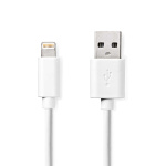 Nedis Lightning Cable | USB 2.0 | Apple Lightning 8-Pin | USB-A Male | 480 Mbps | Nickel Plated | 2.00 m | Round | PVC | White | Label Nedis Lightning Cable | USB 2.0 | Apple Lightning 8-Pin | USB-A Male | 480 Mbps | Nickel Plated | 2.00 m | Round | PVC | White | Label