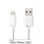 Nedis Lightning Cable | USB 2.0 | Apple Lightning 8-Pin | USB-A Male | 480 Mbps | Nickel Plated | 2.00 m | Round | PVC | White | Label Nedis Lightning Cable | USB 2.0 | Apple Lightning 8-Pin | USB-A Male | 480 Mbps | Nickel Plated | 2.00 m | Round | PVC | White | Label