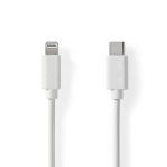 Nedis Lightning Cable | USB 2.0 | Apple Lightning 8-Pin | USB-C™ Male | 480 Mbps | Nickel Plated | 1.00 m | Round | PVC | White | Label Nedis Lightning Cable | USB 2.0 | Apple Lightning 8-Pin | USB-C™ Male | 480 Mbps | Nickel Plated | 1.00 m | Round | PVC | White | Label