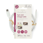 Nedis Lightning Cable | USB 2.0 | Apple Lightning 8-Pin | USB-C™ Male | 480 Mbps | Nickel Plated | 1.00 m | Round | PVC | White | Label Nedis Lightning Cable | USB 2.0 | Apple Lightning 8-Pin | USB-C™ Male | 480 Mbps | Nickel Plated | 1.00 m | Round | PVC | White | Label