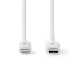 Nedis Lightning Cable | USB 2.0 | Apple Lightning 8-Pin | USB-C™ Male | 480 Mbps | Nickel Plated | 2.00 m | Round | PVC | White | Label