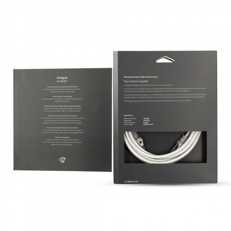 Nedis CAT6a Cable | S/FTP | RJ45 Male | RJ45 Male | 3.00 m | Round | Braided / PVC | Silver | Cover Window Box