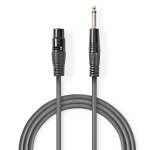 Nedis Unbalanced Audio Cable | XLR 3-Pin Female | 6.35 mm Male | Nickel Plated | 10.0 m | Round | PVC | Dark Grey | Gift Box Nedis Unbalanced Audio Cable | XLR 3-Pin Female | 6.35 mm Male | Nickel Plated | 10.0 m | Round | PVC | Dark Grey | Gift Box