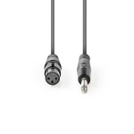 Nedis Unbalanced Audio Cable | XLR 3-Pin Female | 6.35 mm Male | Nickel Plated | 10.0 m | Round | PVC | Dark Grey | Gift Box Nedis Unbalanced Audio Cable | XLR 3-Pin Female | 6.35 mm Male | Nickel Plated | 10.0 m | Round | PVC | Dark Grey | Gift Box