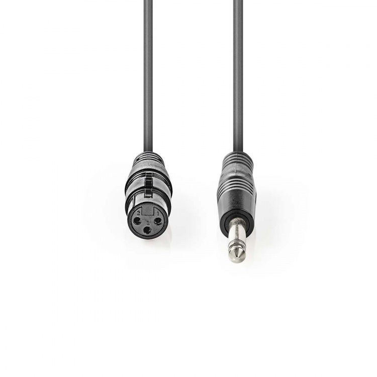 Nedis Unbalanced Audio Cable | XLR 3-Pin Female | 6.35 mm Male | Nickel Plated | 10.0 m | Round | PVC | Dark Grey | Gift Box Nedis Unbalanced Audio Cable | XLR 3-Pin Female | 6.35 mm Male | Nickel Plated | 10.0 m | Round | PVC | Dark Grey | Gift Box