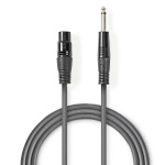 Nedis Unbalanced Audio Cable | XLR 3-Pin Female | 6.35 mm Male | Nickel Plated | 3.00 m | Round | PVC | Dark Grey | Carton Sleeve Nedis Unbalanced Audio Cable | XLR 3-Pin Female | 6.35 mm Male | Nickel Plated | 3.00 m | Round | PVC | Dark Grey | Carton Sleeve