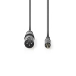 Nedis Unbalanced Audio Cable | XLR 3-Pin Male | RCA Male | Nickel Plated | 1.50 m | Round | PVC | Dark Grey | Carton Sleeve Nedis Unbalanced Audio Cable | XLR 3-Pin Male | RCA Male | Nickel Plated | 1.50 m | Round | PVC | Dark Grey | Carton Sleeve