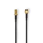 Nedis SMA Cable | RP SMA Male | RP SMA Female | Gold Plated | 50 Ohm | Single Shielded | 3.00 m | Round | PVC | Black | Label