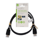 Nedis High Speed HDMI™ Cable with Ethernet | HDMI™ Connector | HDMI™ Connector | 4K@30Hz | ARC | 10.2 Gbps | 1.00 m | Round | PVC | Black | Label