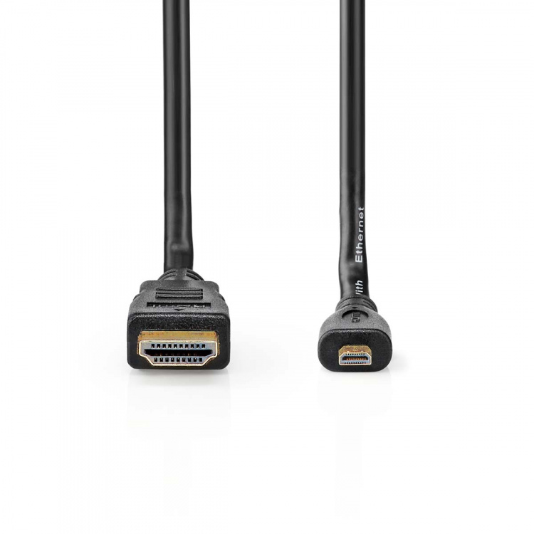 Nedis High Speed HDMI™ Cable with Ethernet | HDMI™ Connector | HDMI™ Micro Connector | 4K@30Hz | 10.2 Gbps | 1.50 m | Round | PVC | Black | Label