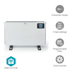 Nedis SmartLife Convection Heater | 2000 W | 3 Heat Settings | LCD | 5 - 37 °C | Adjustable thermostat | White Nedis SmartLife Convection Heater | 2000 W | 3 Heat Settings | LCD | 5 - 37 °C | Adjustable thermostat | White