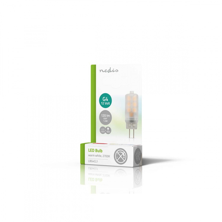 Nedis LED Lamp G4 | 1.5 W | 120 lm | 2700 K | Warm White | Number of lamps in packaging: 1 pcs Nedis LED Lamp G4 | 1.5 W | 120 lm | 2700 K | Warm White | Number of lamps in packaging: 1 pcs