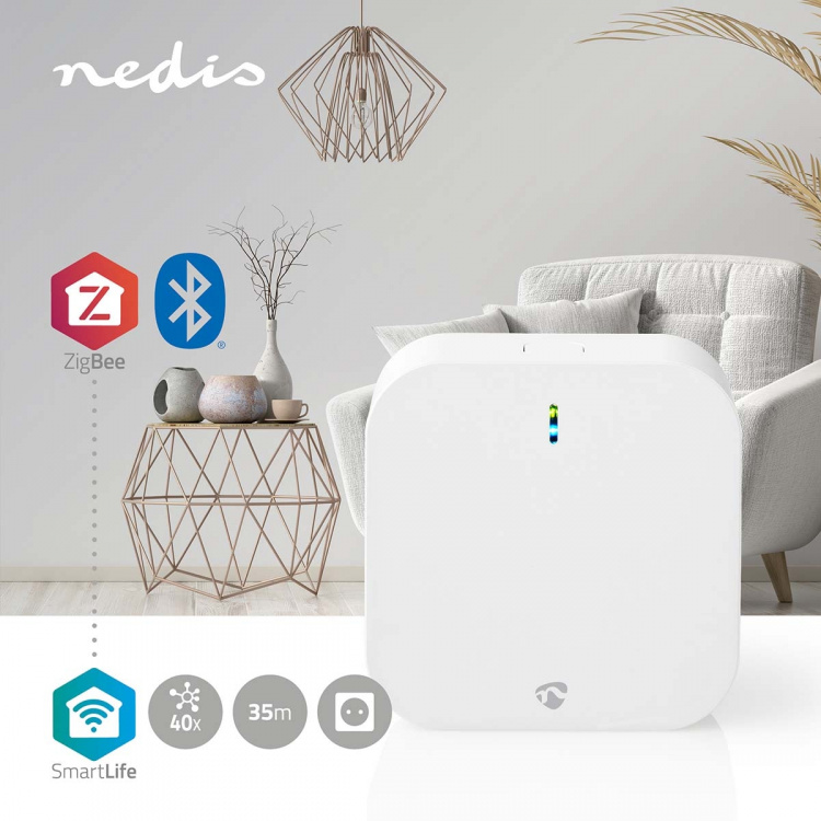 Nedis Zigbee Gateway | Bluetooth® / Zigbee 3.0 | 50 Devices | Mains Powered | Android™ / IOS | White