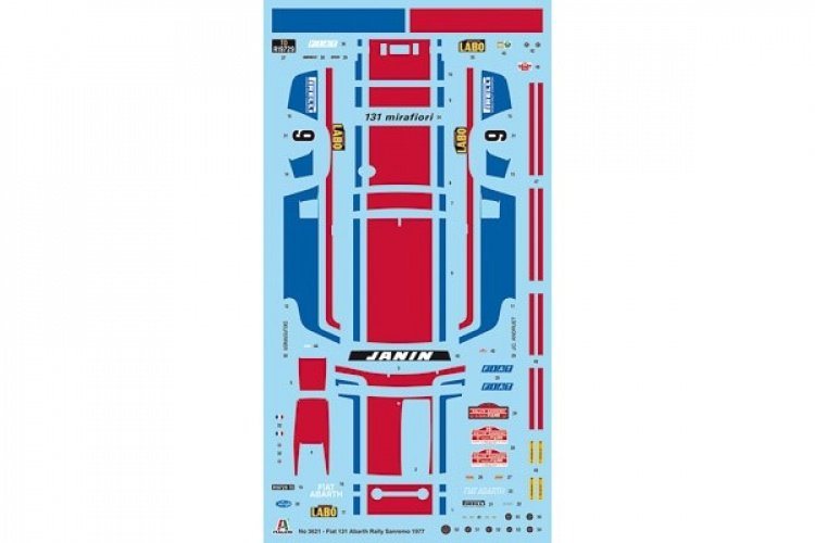 ITALERI 1:24 Fiat 131 Abarth 1977 San Remo Rally Winner
