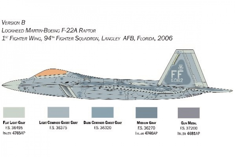 ITALERI 1:48 F22A Raptor