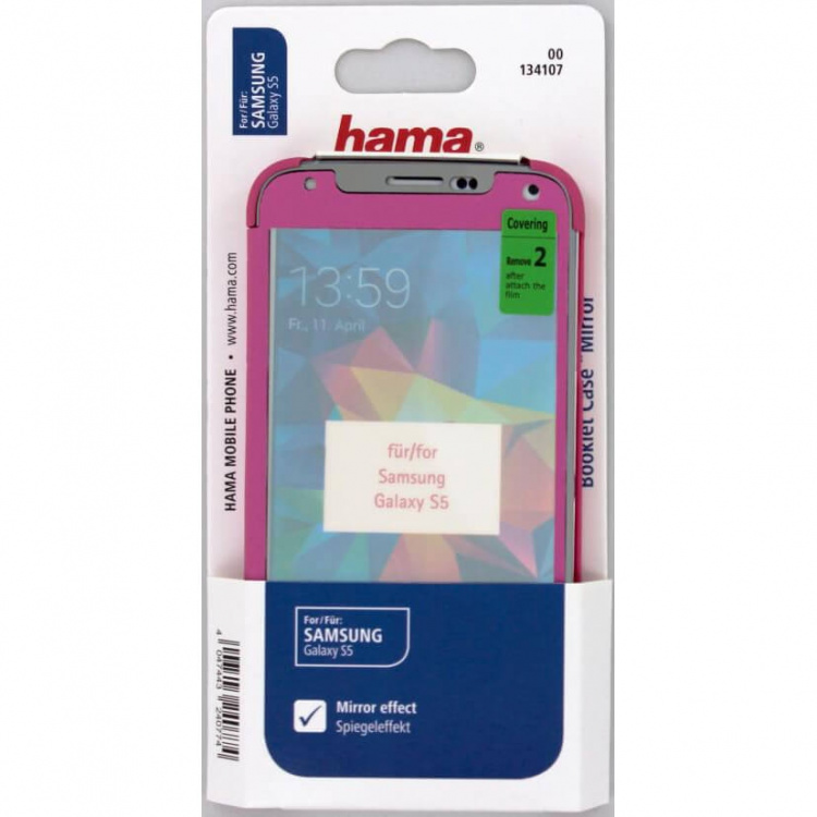 Hama r Booklet Case for Samsu ng Galaxy S5, pink/silver Hama r Booklet Case for Samsu ng Galaxy S5, pink/silver