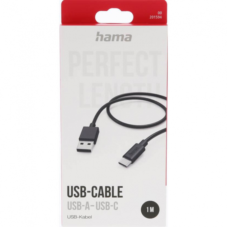 Hama Charging Cable USB-A to USB-C Black 1.0m Hama Charging Cable USB-A to USB-C Black 1.0m