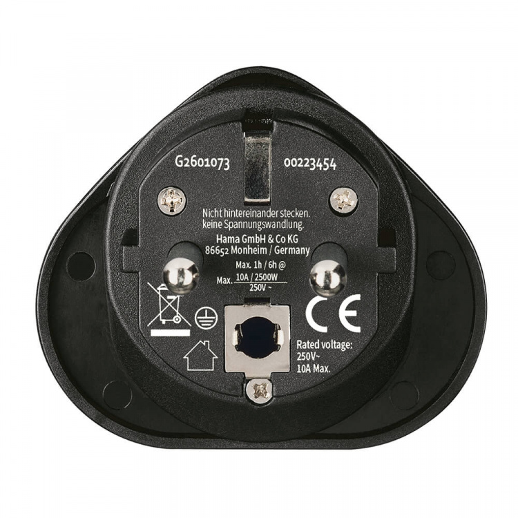 Hama Traveladapter Type E/F Universal World-EU Black