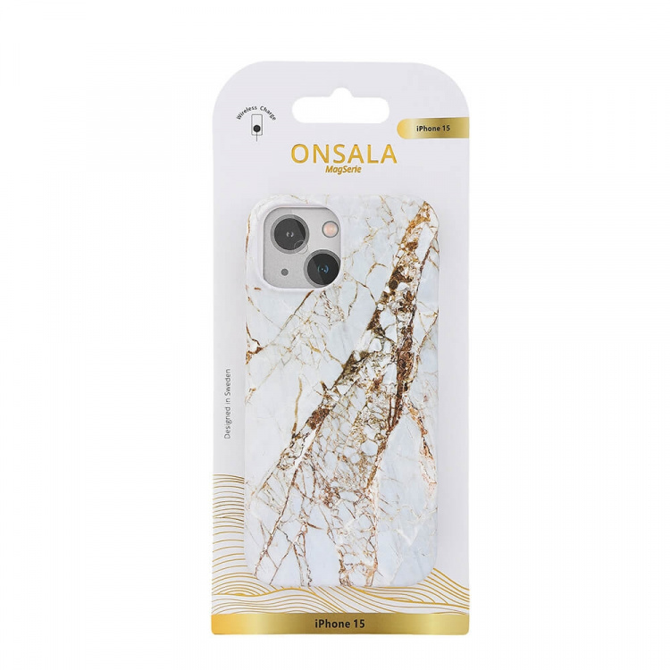 Onsala Phone Case MagSeries White Rhino Marble - iPhone 15