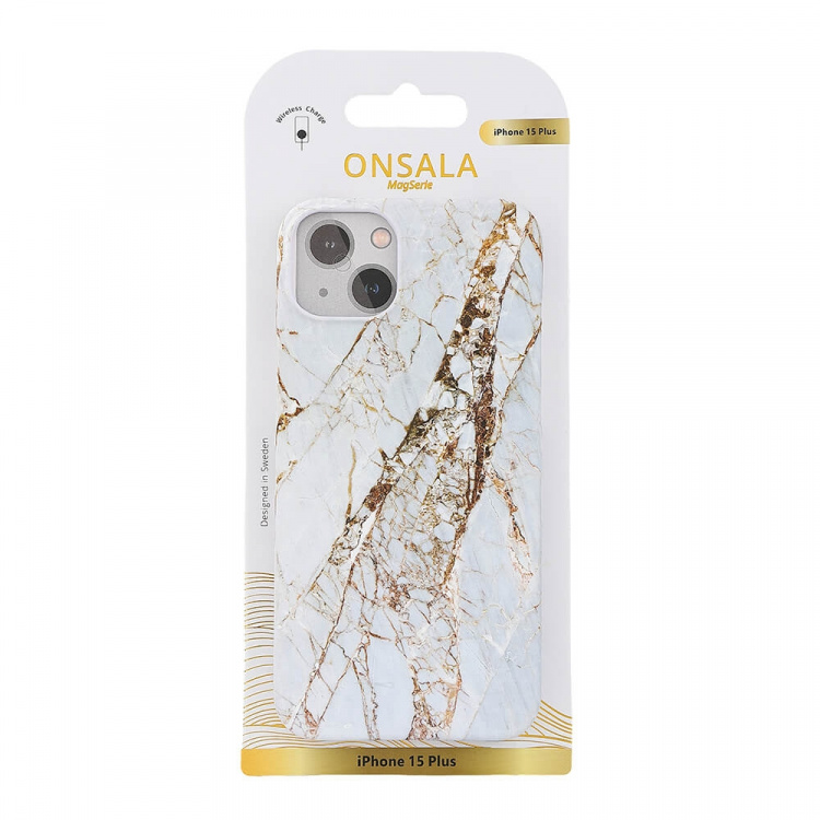 Onsala Phone Case MagSeries White Rhino Marble - iPhone 15 Plus Onsala Phone Case MagSeries White Rhino Marble - iPhone 15 Plus