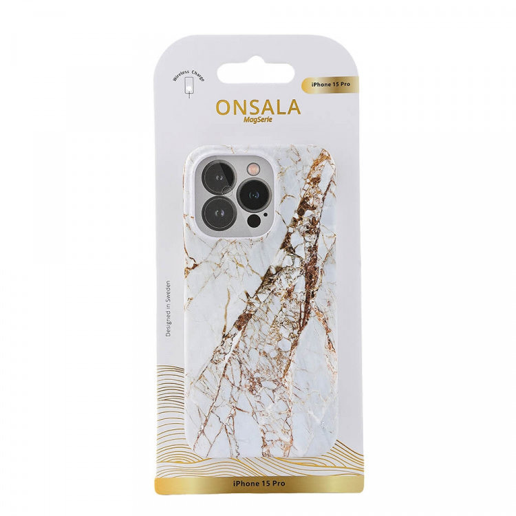 Onsala Phone Case MagSeries White Rhino Marble - iPhone 15 Pro