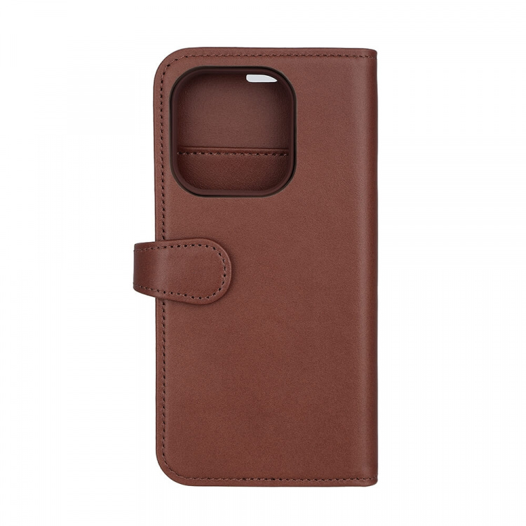 Buffalo Wallet Case 2-in-1 3 Card MagSeries Brown - iPhone 15 Pro