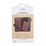 Buffalo Wallet Case 2-in-1 3 Card MagSeries Brown - iPhone 15 Pro
