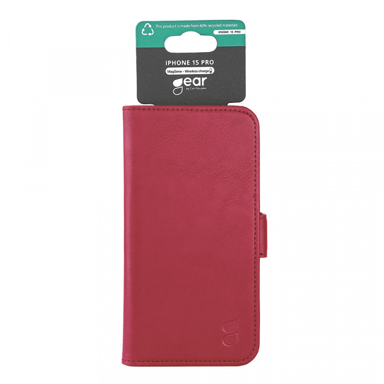 Gear Wallet Case 3 Card Slots Magseries Deep Red - iPhone 15 Pro