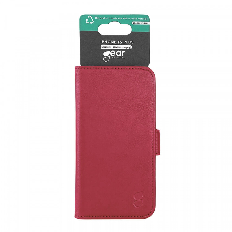 Gear Wallet Case 3 Card Slots Magseries Deep Red - iPhone 15 Plus