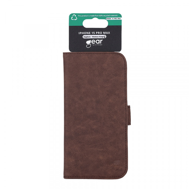 Gear Wallet Case 3 Card Slots Magseries Brown - iPhone 15 Pro Max