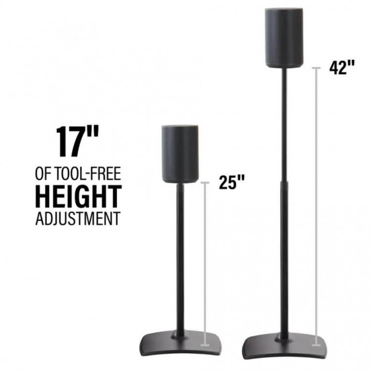 SANUS Floor Stand Adjustable for Sonos ERA 100 Pair Black SANUS Floor Stand Adjustable for Sonos ERA 100 Pair Black