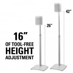 SANUS Floor Stand Adjustable One SL Play:1 Play:3 Single White SANUS Floor Stand Adjustable One SL Play:1 Play:3 Single White