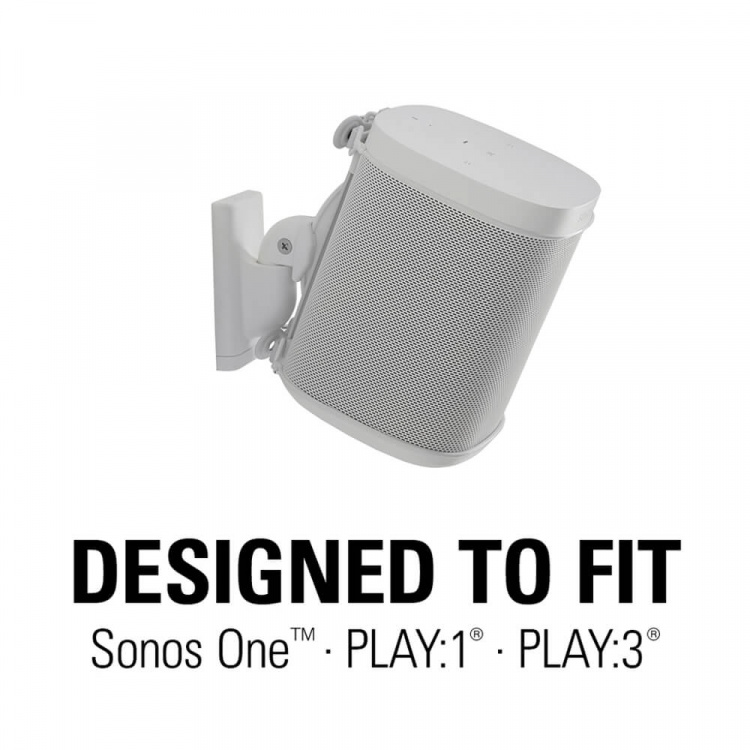 SANUS Wall Mount for Sonos One SL Play:1 Play:3 Pair White SANUS Wall Mount for Sonos One SL Play:1 Play:3 Pair White