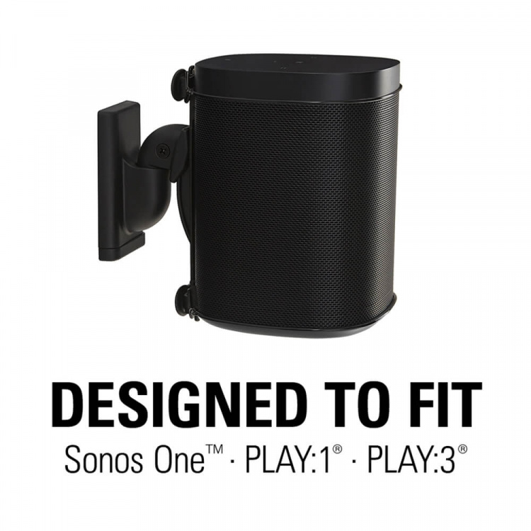 SANUS Wall Mount for Sonos One SL Play:1 Play:3 Pair Black SANUS Wall Mount for Sonos One SL Play:1 Play:3 Pair Black