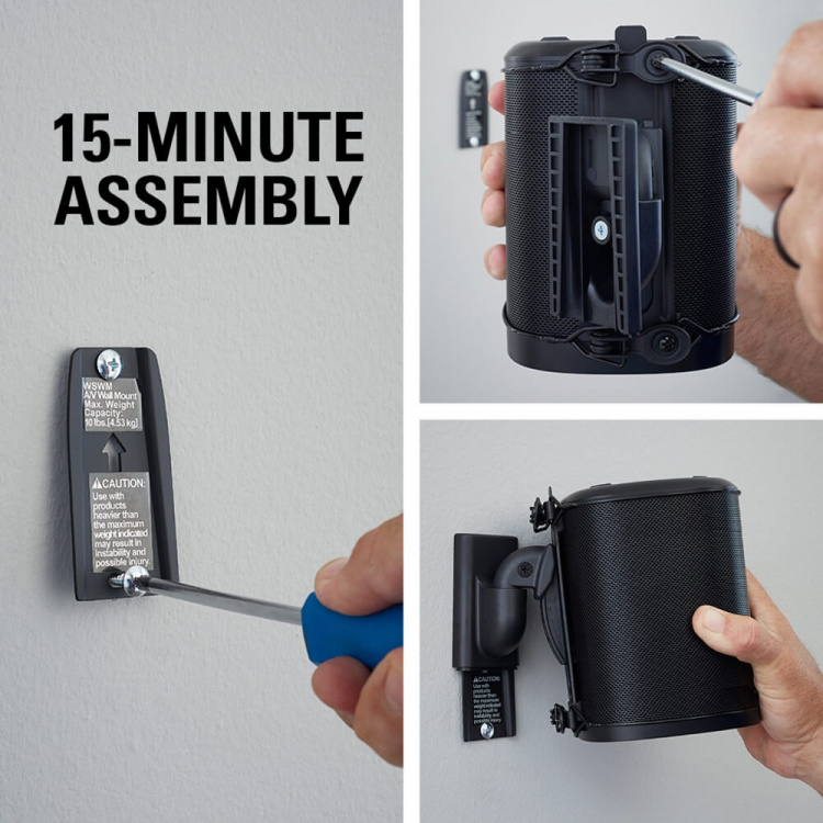 SANUS Wall Mount for Sonos One SL Play:1 Play:3 Pair Black SANUS Wall Mount for Sonos One SL Play:1 Play:3 Pair Black