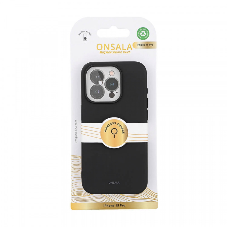 Onsala Phone Case with Silicone Feel MagSeries Black - iPhone 15 Pro