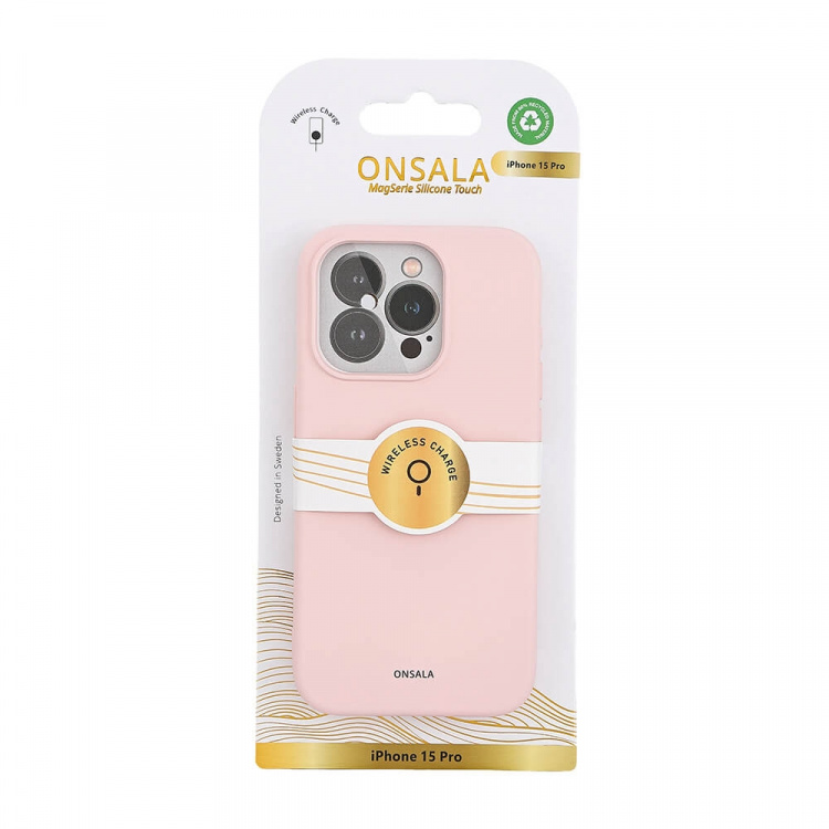 Onsala Phone Case with Silicone Feel MagSeries Chalk Pink - iPhone 15 Pro Onsala Phone Case with Silicone Feel MagSeries Chalk Pink - iPhone 15 Pro