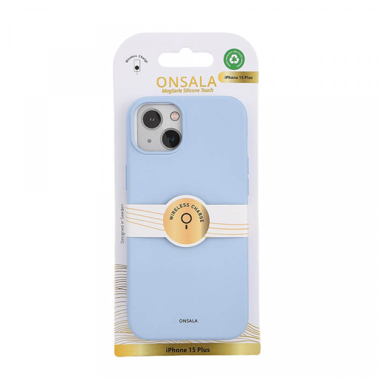 Onsala Phone Case with Silicone Feel MagSeries Light Blue - iPhone 15 Plus