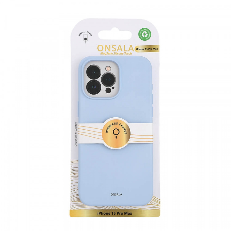 Onsala Phone Case with Silicone Feel MagSeries Light Blue - iPhone 15 Pro Max