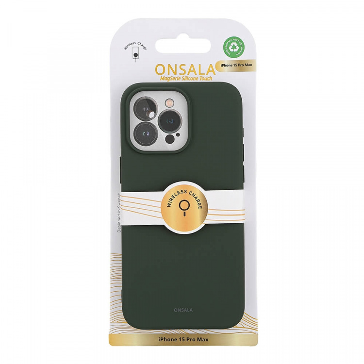 Onsala Phone Case with Silicone Feel MagSeries Olive Green - iPhone 15 Pro Max Onsala Phone Case with Silicone Feel MagSeries Olive Green - iPhone 15 Pro Max