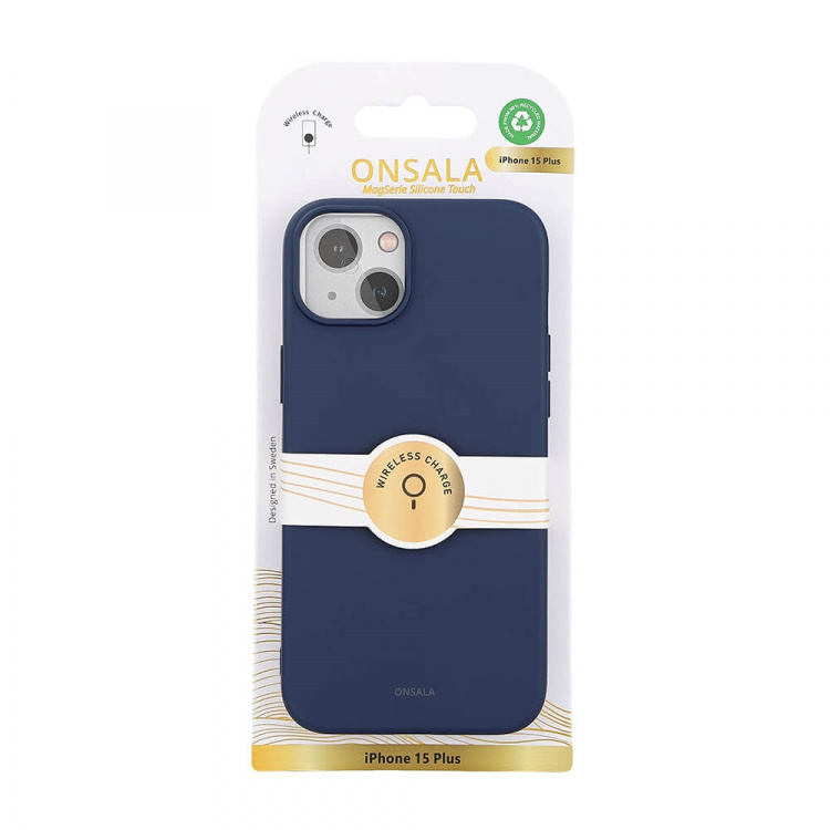 Onsala Phone Case with Silicone Feel MagSeries Dark Blue - iPhone 15 Plus