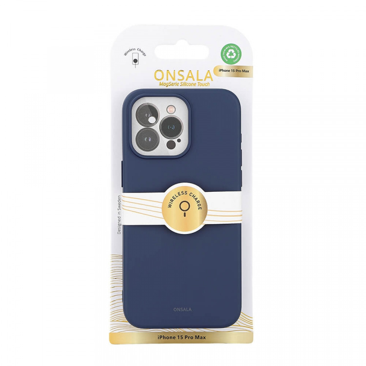 Onsala Phone Case with Silicone Feel MagSeries Dark Blue - iPhone 15 Pro Max Onsala Phone Case with Silicone Feel MagSeries Dark Blue - iPhone 15 Pro Max