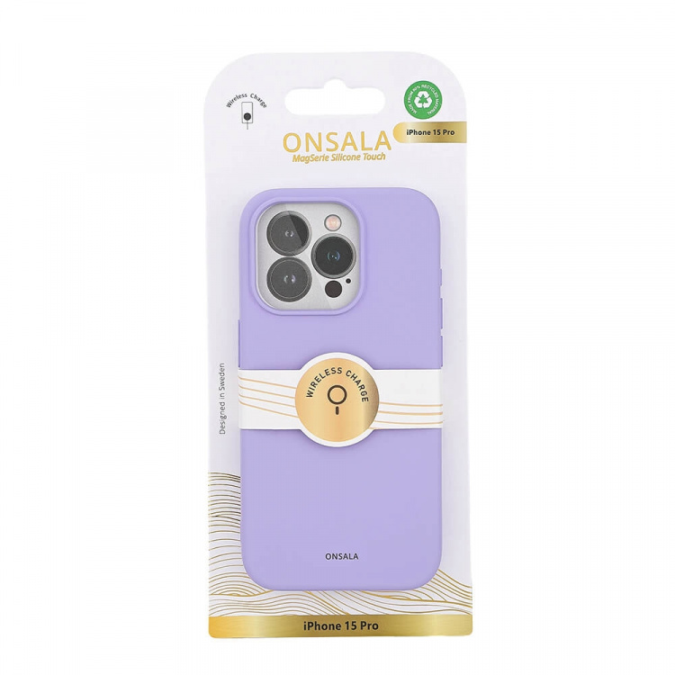 Onsala Phone Case with Silicone Feel MagSeries Purple - iPhone 15 Pro Onsala Phone Case with Silicone Feel MagSeries Purple - iPhone 15 Pro