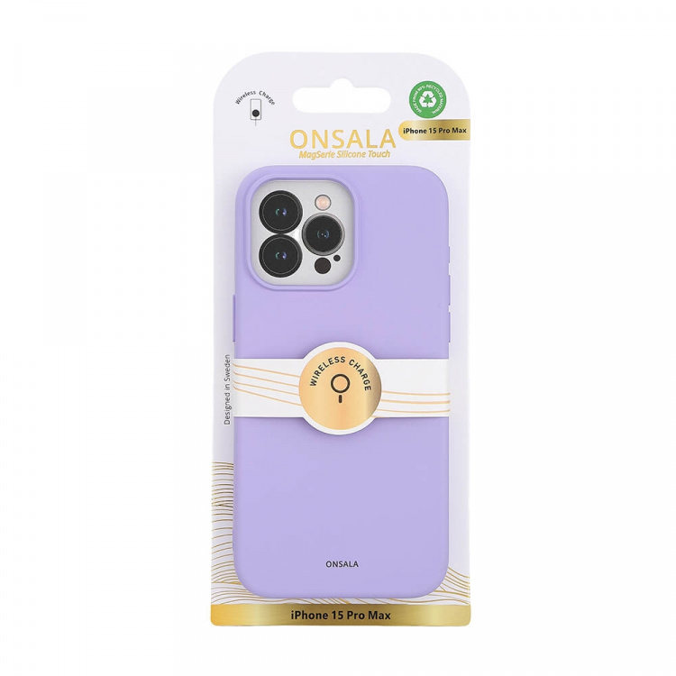 Onsala Phone Case with Silicone Feel MagSeries Purple - iPhone 15 Pro Max