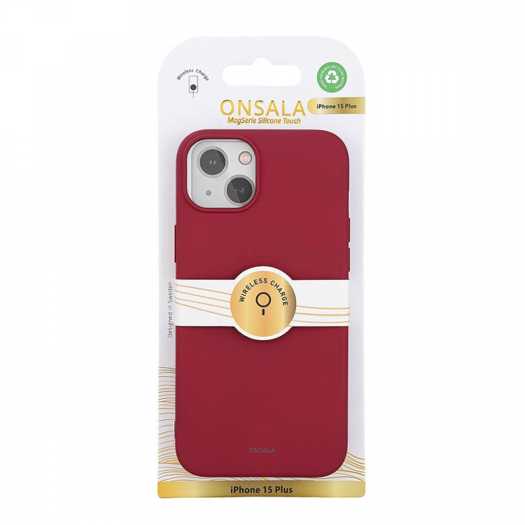 Onsala Phone Case with Silicone Feel MagSeries Deep Red - iPhone 15 Plus