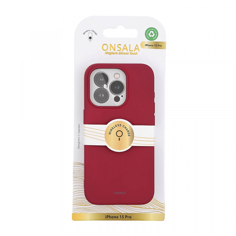 Onsala Phone Case Silicone MagSeries Deep Red - iPhone 15 Pro Onsala Phone Case Silicone MagSeries Deep Red - iPhone 15 Pro